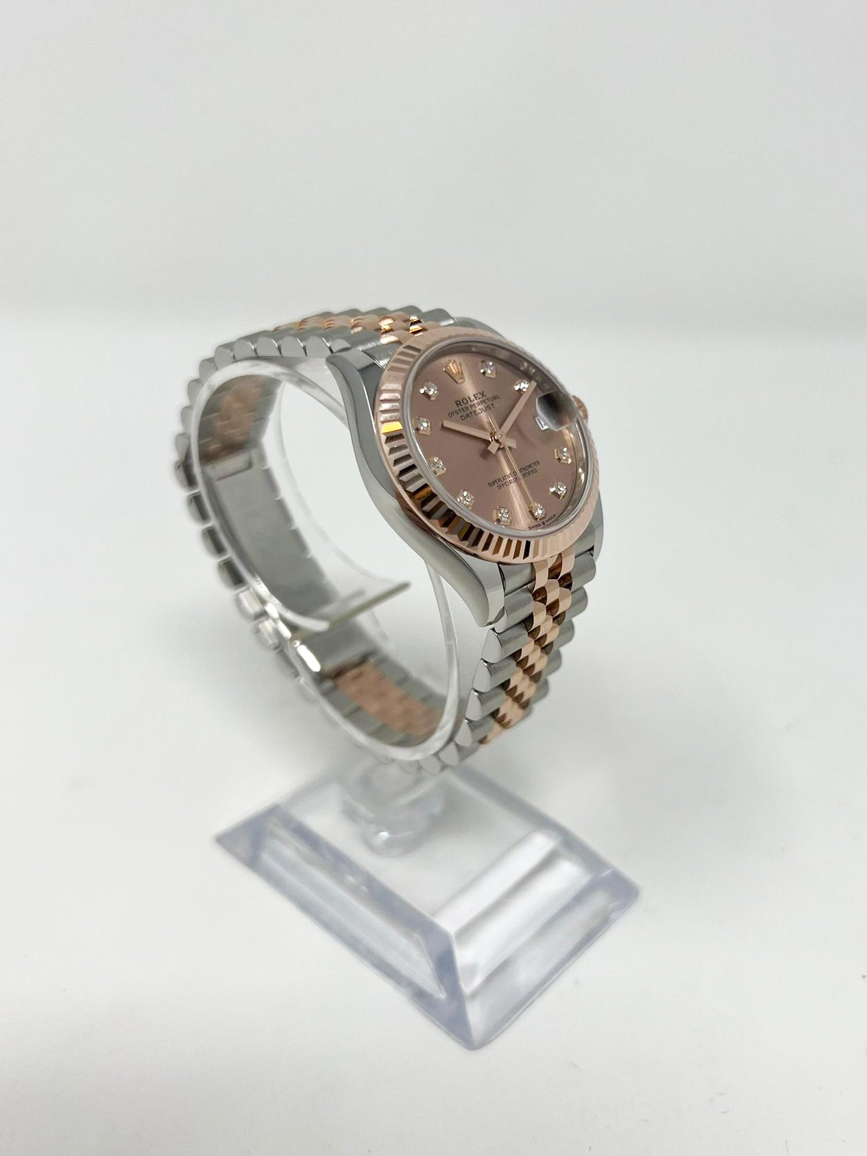 Rolex Stainless Steel and Everose Gold Datejust - 31 MM - 2 tone - Jubilee Bracelet - Fluted Bezel - Sundust diamond Dial - 278271 rodj