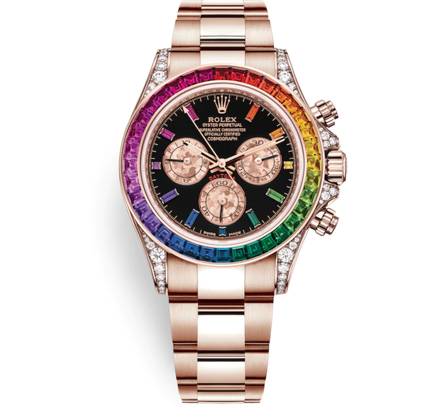 Rolex Rainbow Everose Gold Daytona Watch - 40 MM - Oyster Bracelet - Rainbow Black/MOP Dial Dial - 116595RBOW-0001