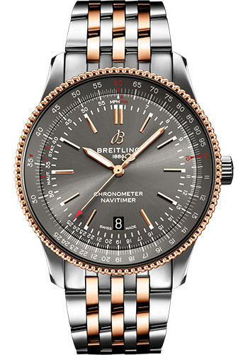 Breitling Navitimer Stainless Steel and Rose Gold 41 MM - Metal Bracelet - Anthracite Dial - U17326121M1U1