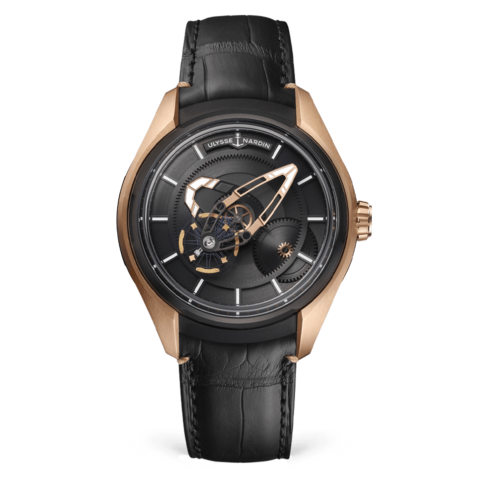 Ulysse Nardin Freak Rose Gold 43 MM - Black Leather Strap - Black Dial - 2305-270/02