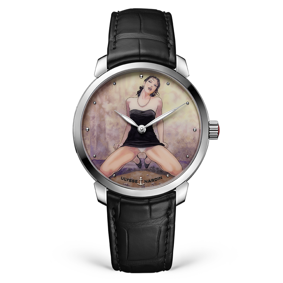 Ulysse Nardin Classico Stainless Steel 40 MM - Black Leather Strap - White Artistic Dial - 3203-136LE-9B-MANARAD/1A