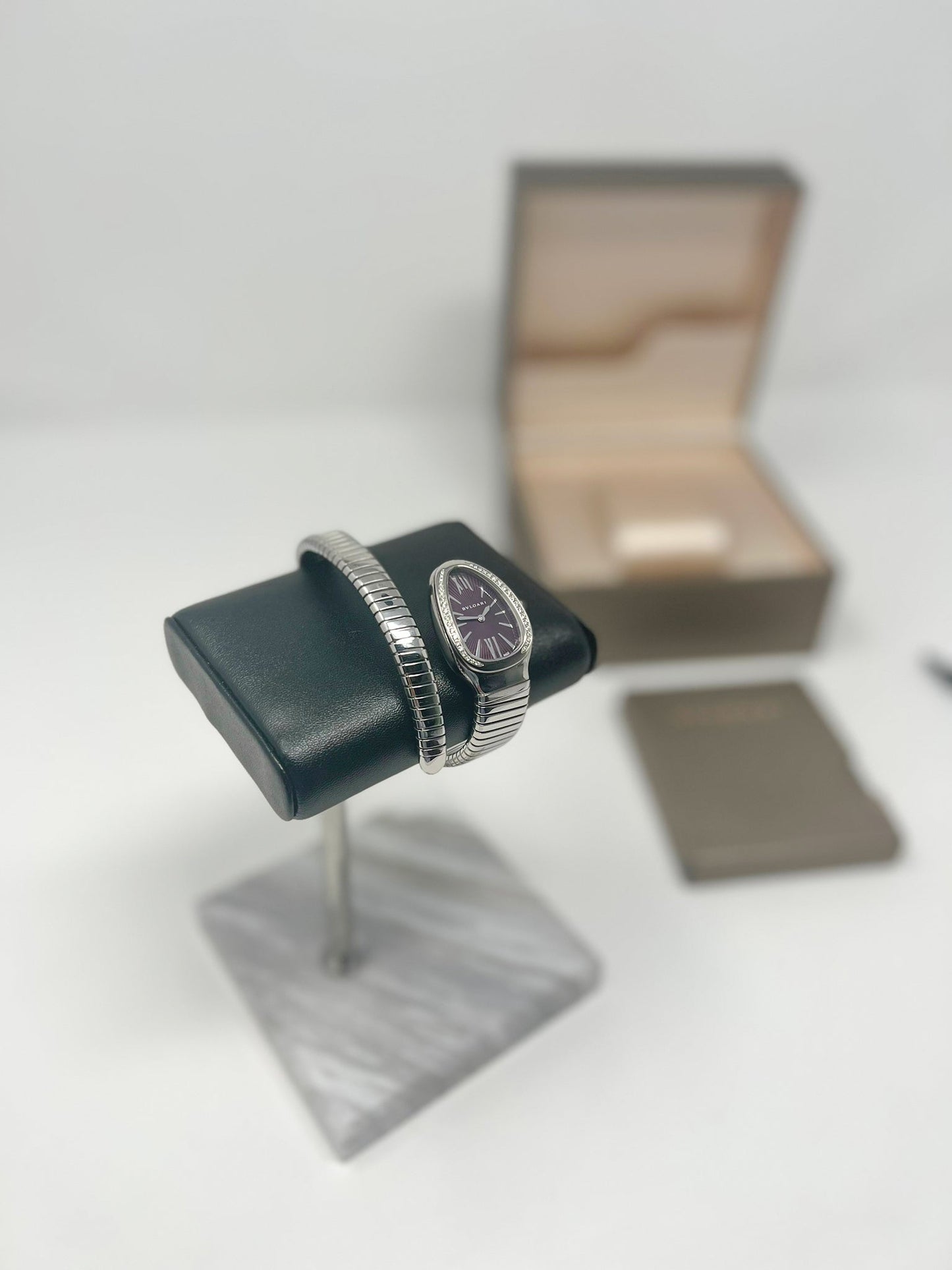 Bvlgari Serpenti Tubogas - 35 MM - Stainless Steel - Violet Dial - 102529