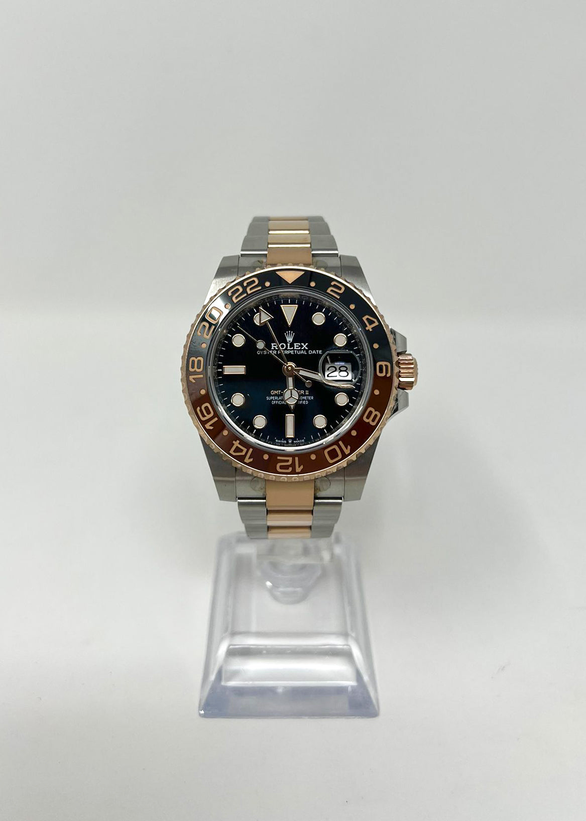 Rolex Rootbeer Stainless Steel & Everose Gold GMT-Master II Watch - 40 MM - Oyster Bracelet - Black Dial - 126711CHNR bk