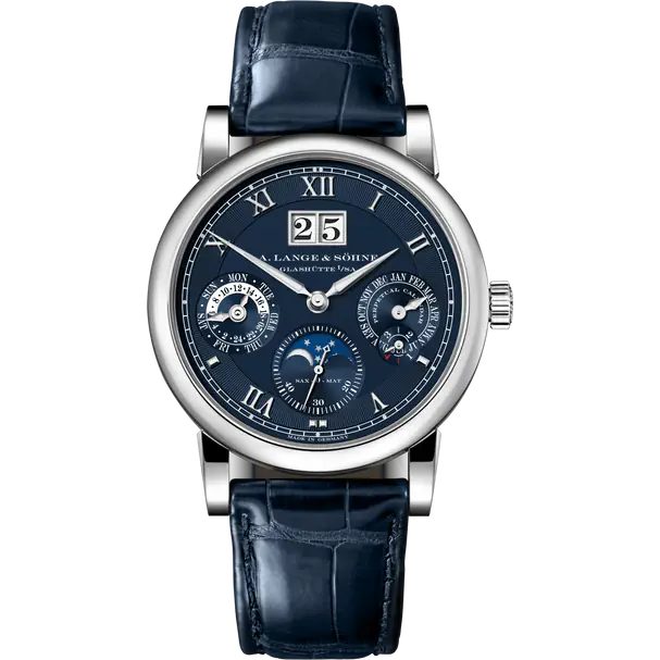 A.Lange & Söhne Langematik Perpetual Calendar and Moonphase - 38.5MM - White Gold - Blue Dial - 310.028E