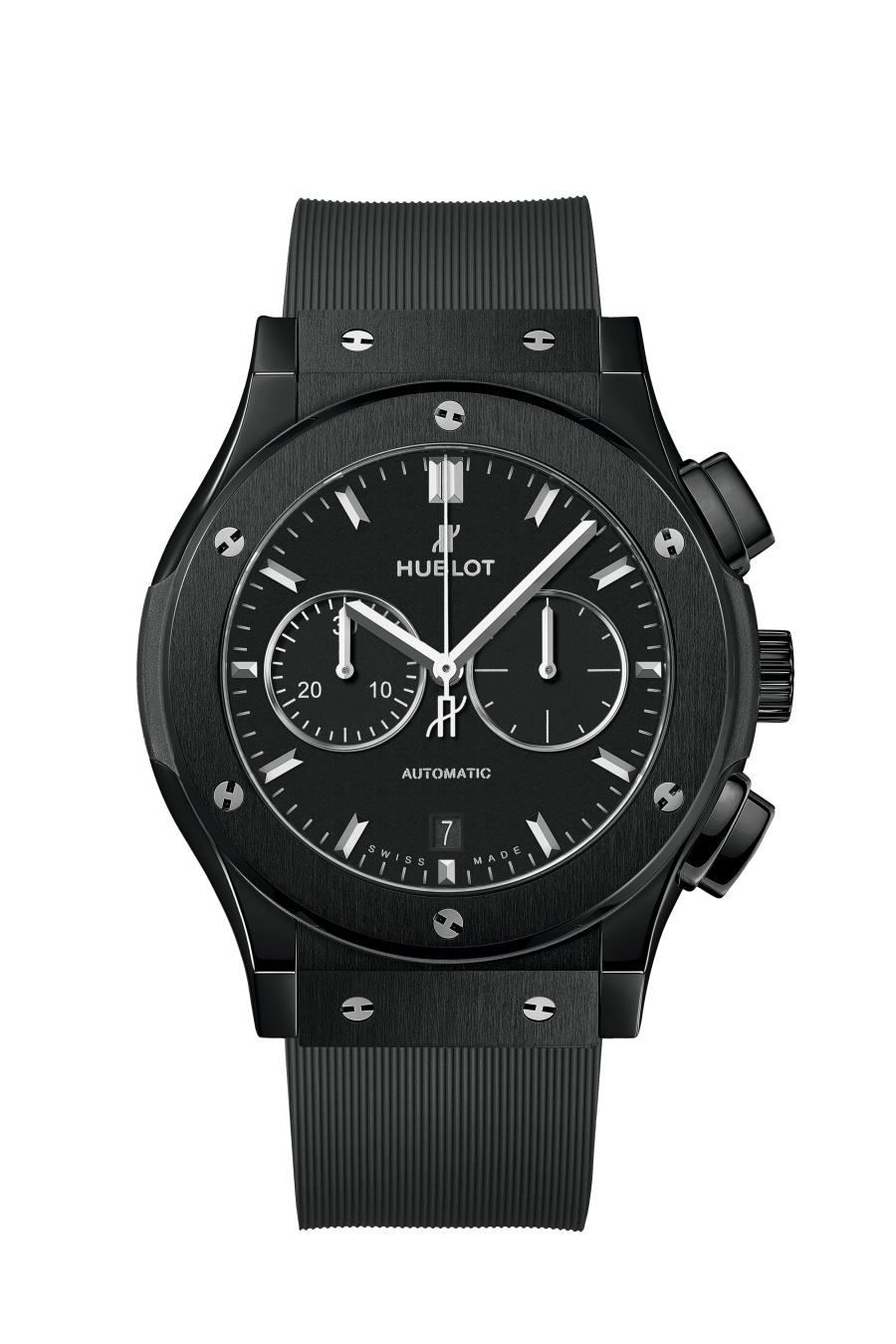 Hublot Classic Fusion Chronograph Black Magic 42 MM - Black Rubber Strap - Matte Black Dial - 541.CM.1171.RX