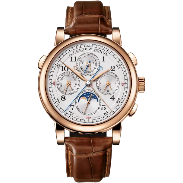 A.Lange & Söhne Rattrapante - Perpetual Calendar and Moonphase - 41.9 MM - Rose Gold - White Dial - 421.032FE