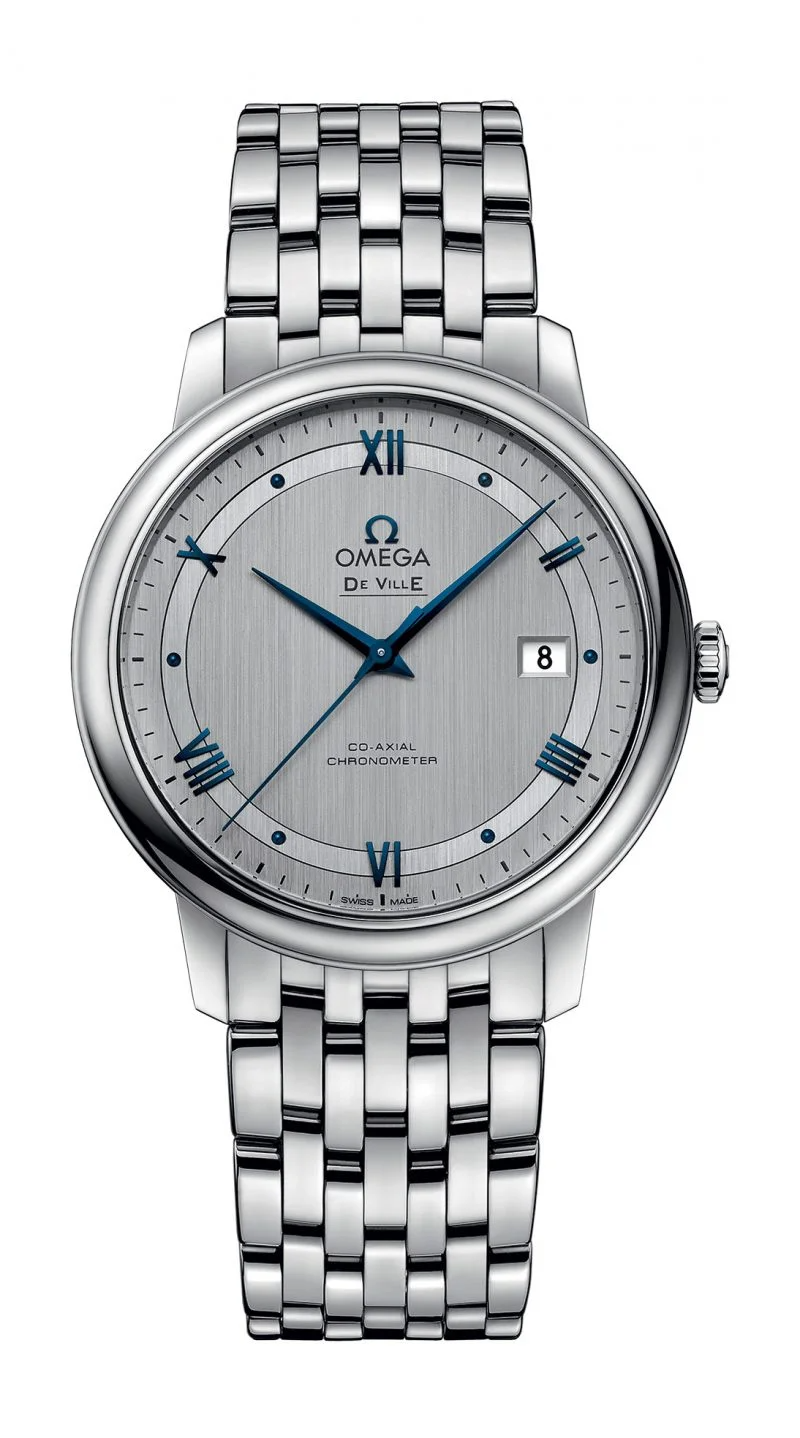 Omega De Ville Stainless Steel 39.5 MM - Stainless Steel Bracelet - Silver Dial - 424.10.40.20.02.001