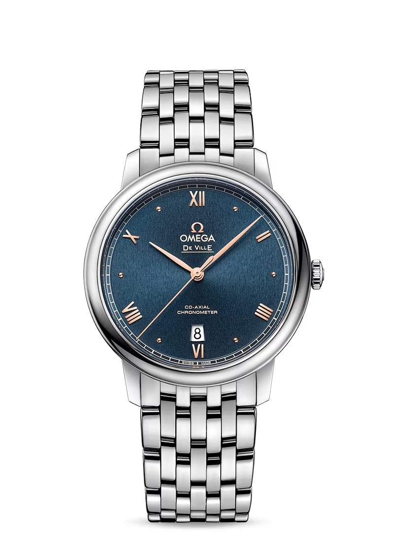 Omega De Ville Stainless Steel 39.5 MM - Stainless Steel Bracelet - Blue Dial - 424.10.40.20.03.004