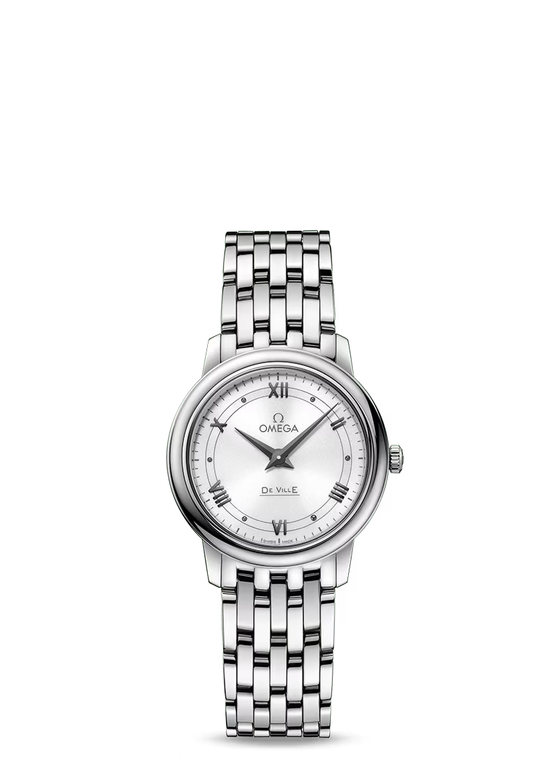 Omega De Ville Stainless Steel 27.4 MM - Stainless Steel Bracelet - White Dial - 424.10.27.60.04.001