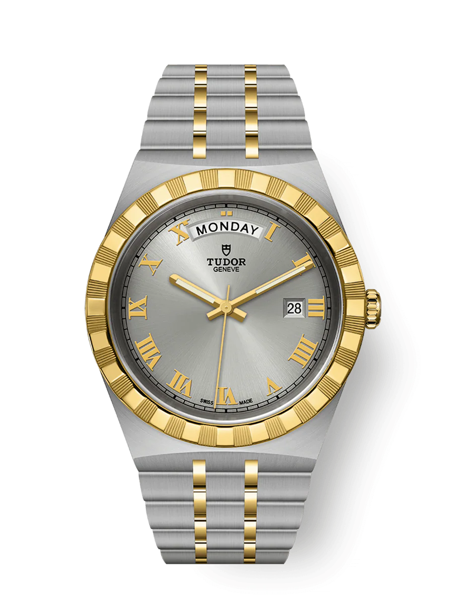 Tudor Royal Stainless Steel 41 MM - Stainless Steel and Yellow Gold Bracelet - Yellow Gold Bezel - Silver Dial - 28603-0001