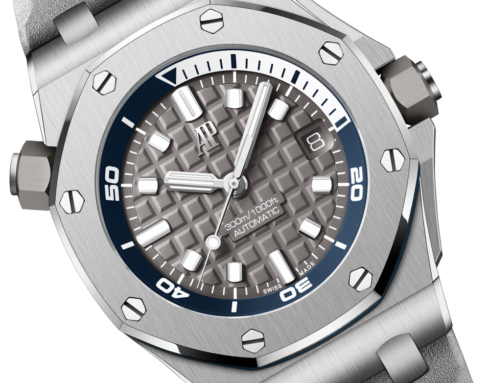 Audemars Piguet Royal Oak Offshore Stainless Steel Diver 42 MM - Grey Rubber Strap - Grey Dial - 15720ST.OO.A009CA.01