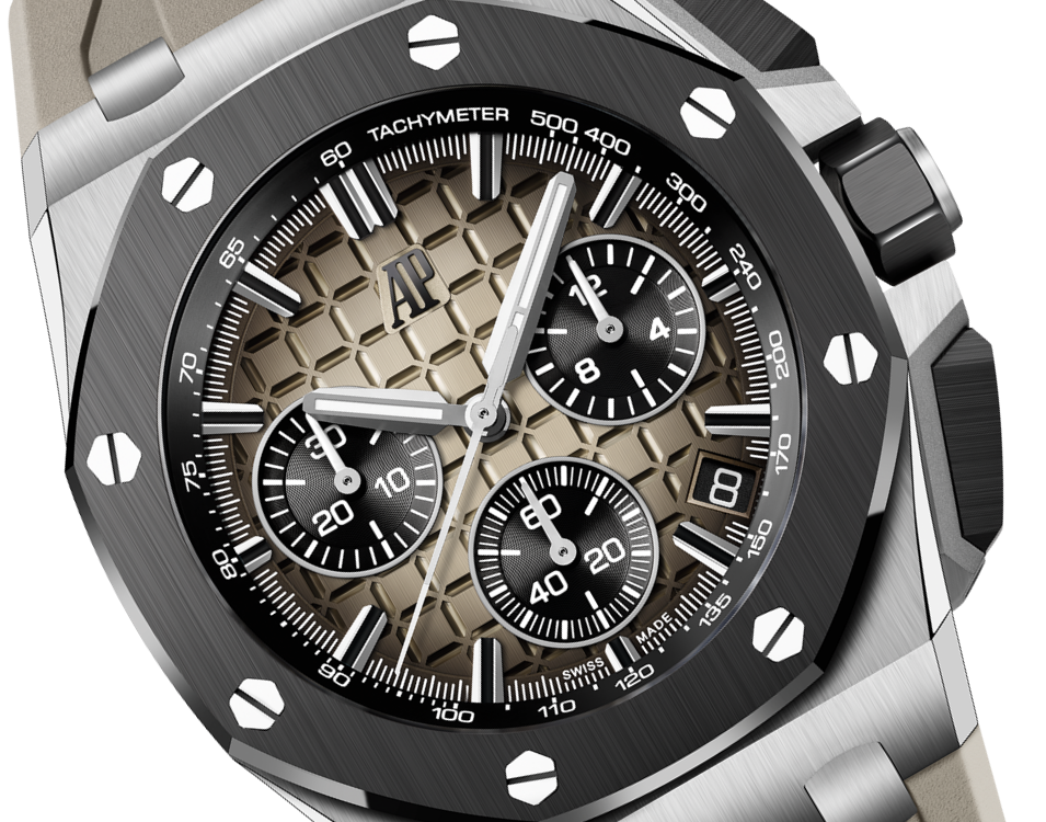 Audemars Piguet Royal Oak Offshore Stainless Steel Selfwinding Chronograph 43 MM - Light Brown Rubber Strap - Light Brown Dial - 26420SO.OO.A600CA.01