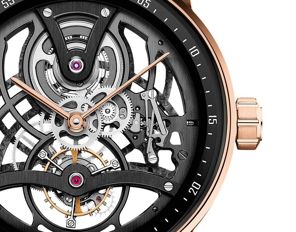 Audemars Piguet Code 11.59 Tourbillon Openworked Pink Case 41 MM - Black Leather Strap - Black Skeleton Dial - Pink Gold Bezel - 26600OR.OO.D002CR.01