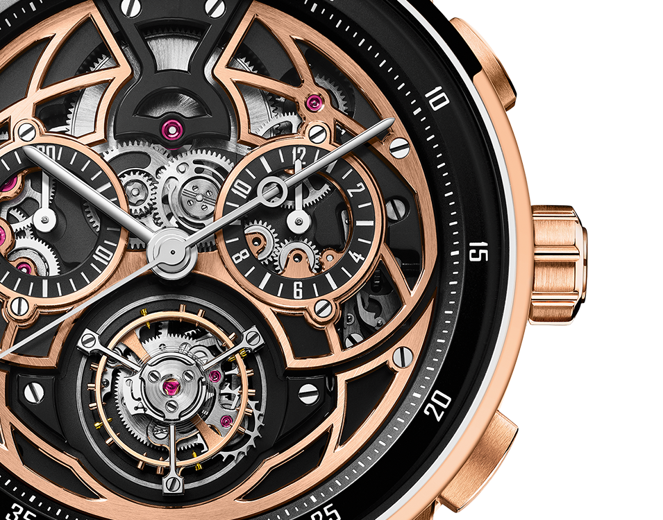 Audemars Piguet Code 11.59 Selfwinding Flying Tourbillon Chronograph Ceramic Case 41 MM - Black Rubber Strap - Black Skeleton Dial - Pink Gold Bezel - 26399NR.OO.D002KB.01
