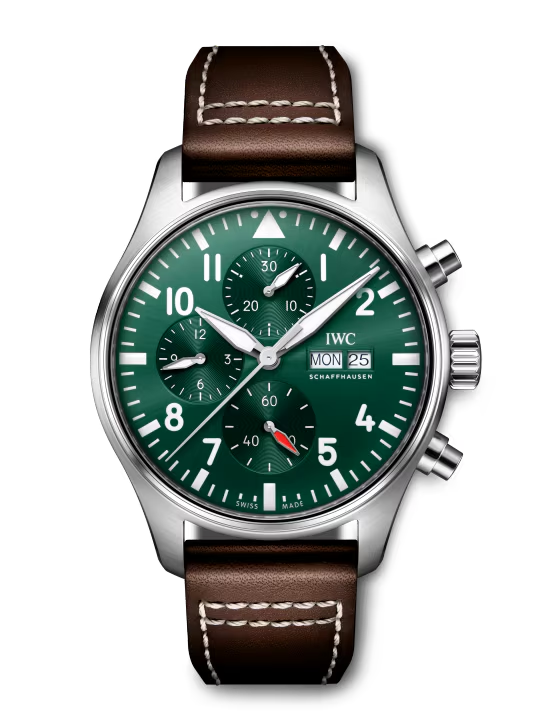 IWC Pilot's - Chronograph - Steel - 43 MM - Green Dial - IW378005