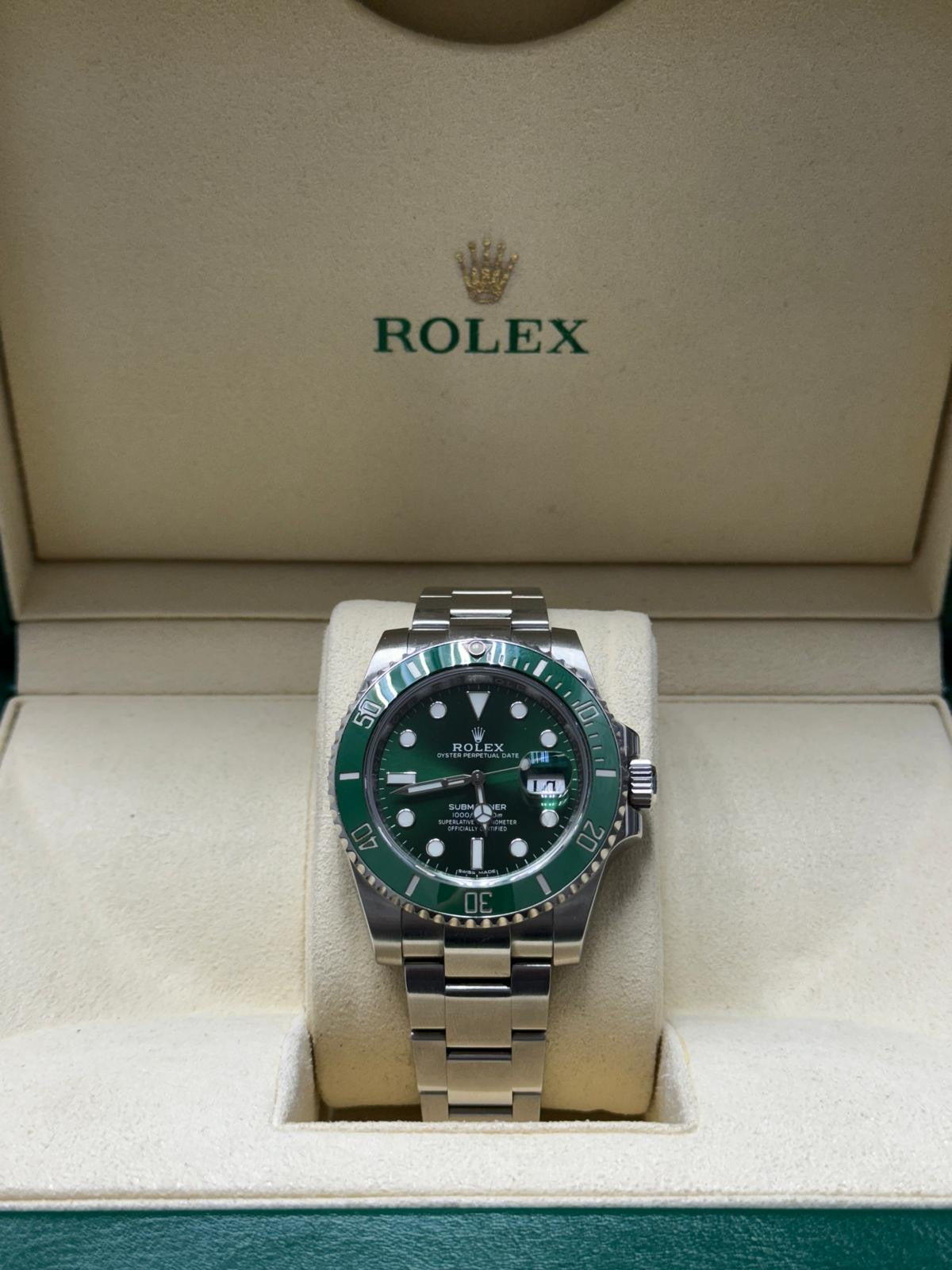 116610LV 40mm Watch and Box (no warranty card) $16,000