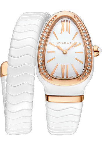 Bvlgari Serpenti Spiga - 35 MM - White Ceramic - White Dial - 102613