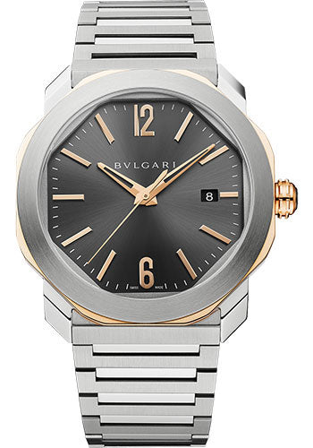 Bvlgari Octo Roma - 41 MM - Stainless Steel and Rose Gold - Grey Dial - 103083