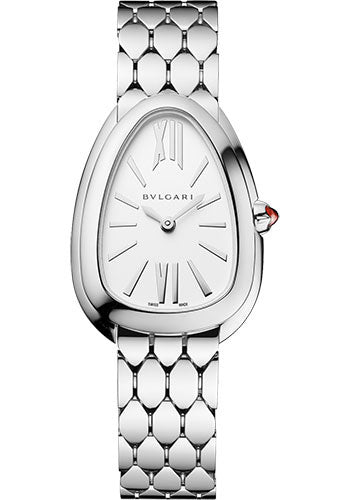 Bvlgari Serpenti Seduttori - 33 MM - Stainless Steel - White Silver Dial - 103141