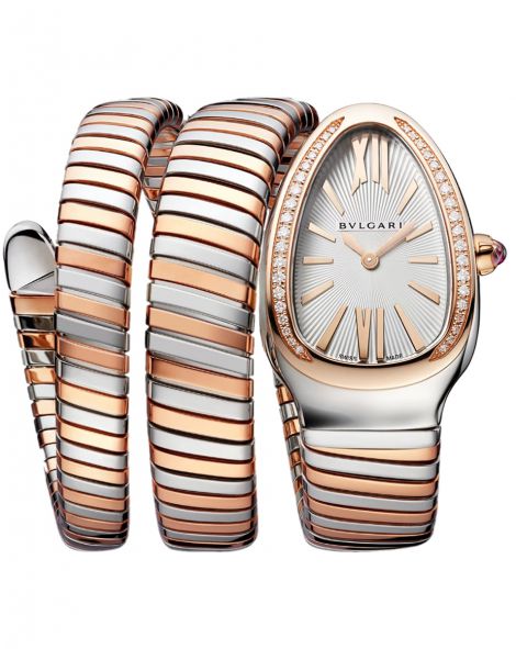 Bvlgari Serpenti Tubogas - 35 MM - Steel and Rose Gold - Silver Dial - 103149