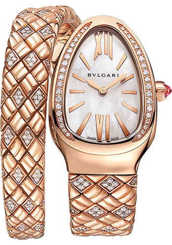 Bvlgari Serpenti Spiga - 35 MM - Rose Gold - White Mother of Pearl Dial - 103250