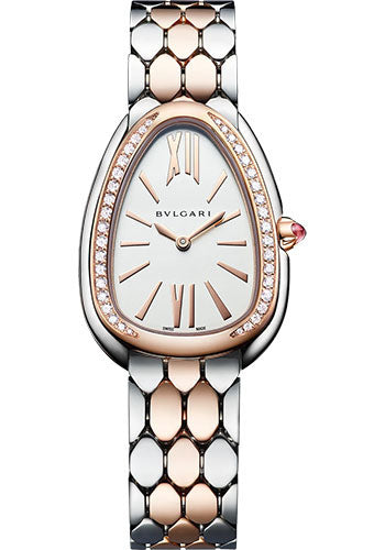 Bvlgari Serpenti Seduttori - 33 MM - Stainless Steel - White Silver Dial - 103274