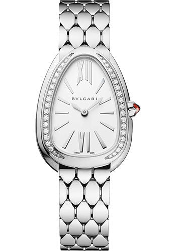 Bvlgari Serpenti Seduttori - 33 MM - Stainless Steel - White Silver Dial - 103361