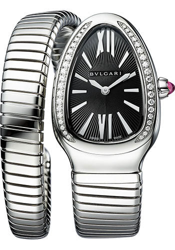 Bvlgari Serpenti Tubogas - 35 MM - Stainless Steel - Black Dial - 103524