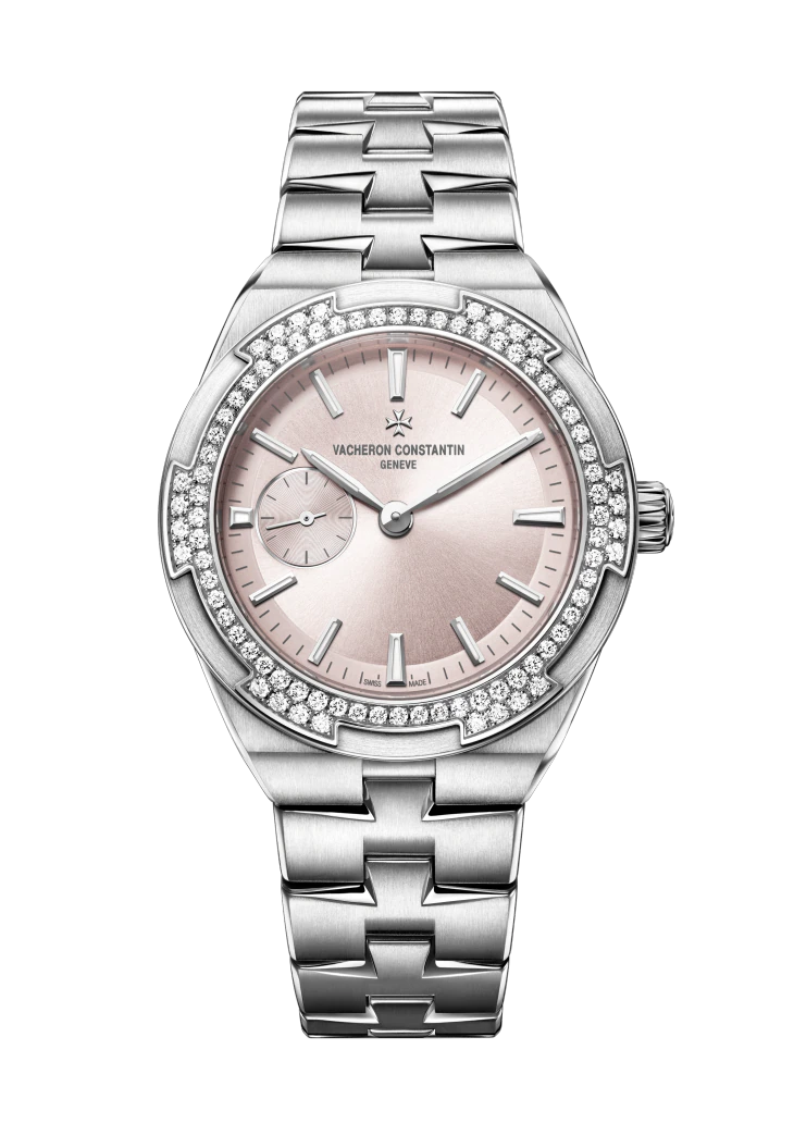 Vacheron Constantin Overseas - Stainless Steel 37 MM - Stainless Steel Bracelet - Diamond Bezel - Pink Dial - 2305V/100A-B078