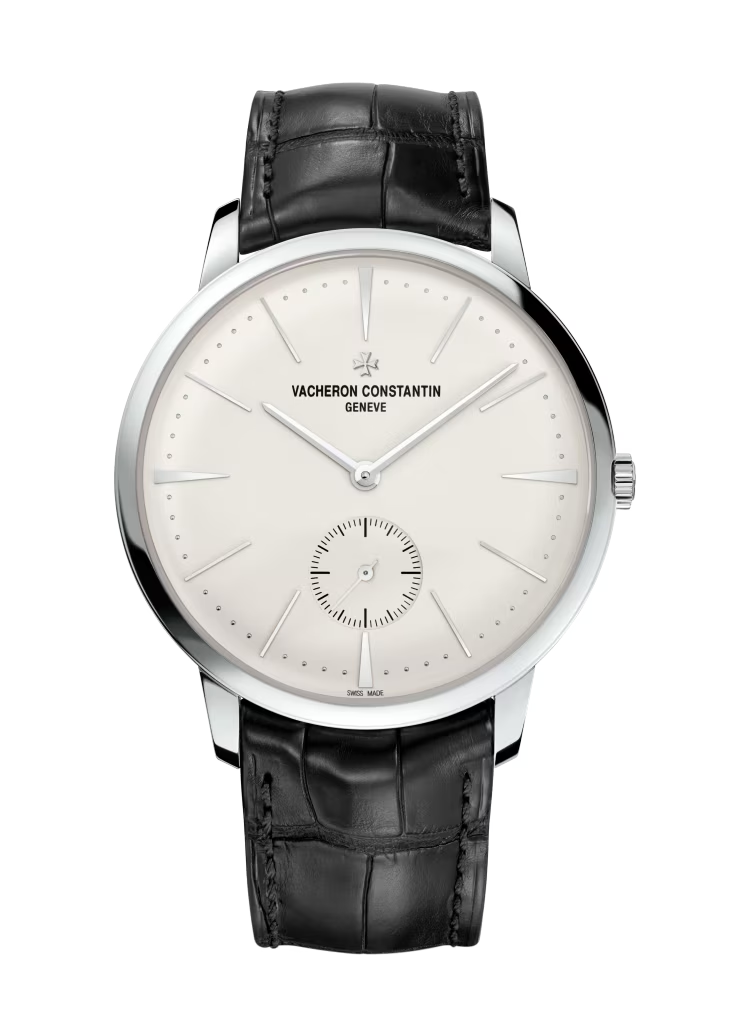 Vacheron Constantin Patrimony White Gold 42 MM - Black Leather Strap - White Dial - 1110U/000G-B086