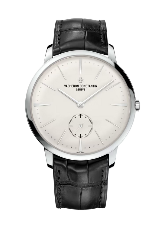 Vacheron Constantin Patrimony White Gold 42 MM - Black Leather Strap - White Dial - 1110U/000G-B086