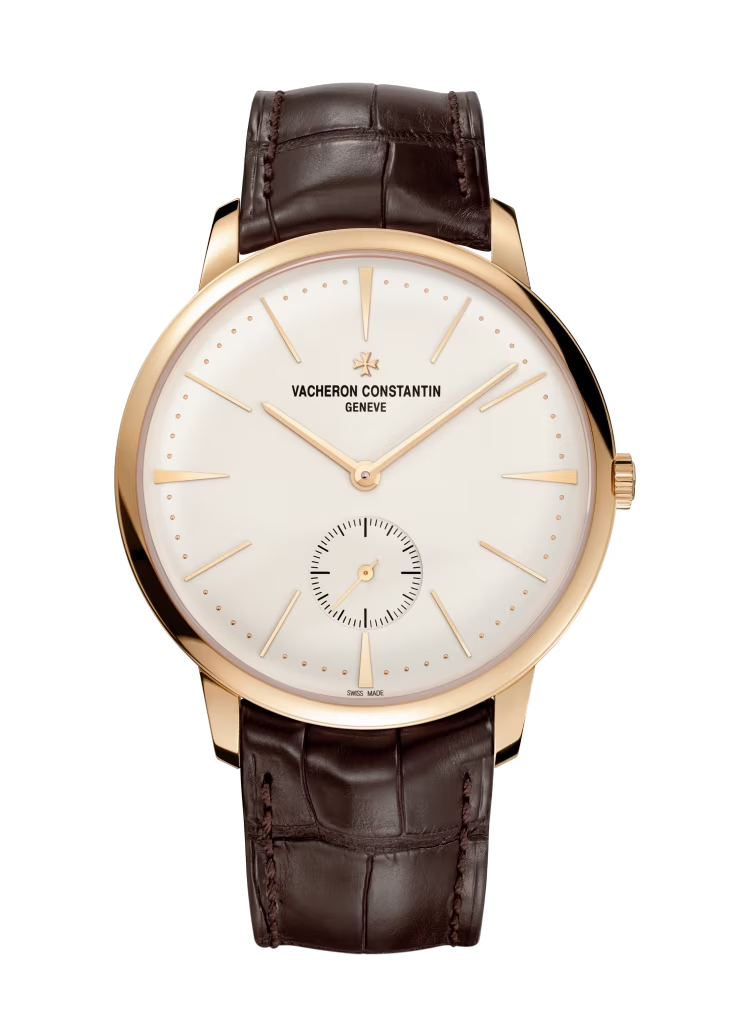 Vacheron Constantin Patrimony Pink Gold 42 MM - Brown Leather Strap - White Dial - 1110U/000R-B085