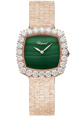 Chopard L'Heure Du Diamant Rose Gold 30.50 MM - Rose gold Bracelet - Diamond Bezel - Green Dial - 10A386-5111