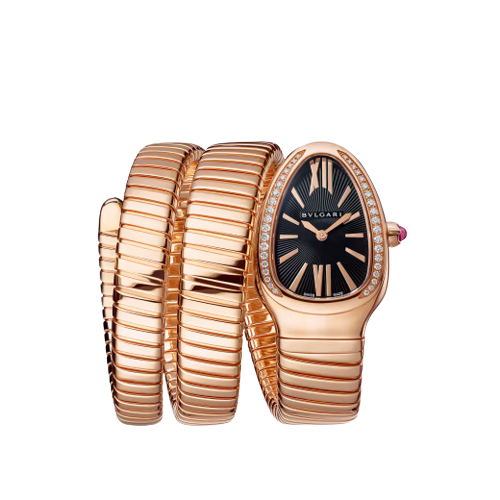 Bvlgari Serpenti Tubogas - 35 MM - Rose Gold - Black Dial - 101814