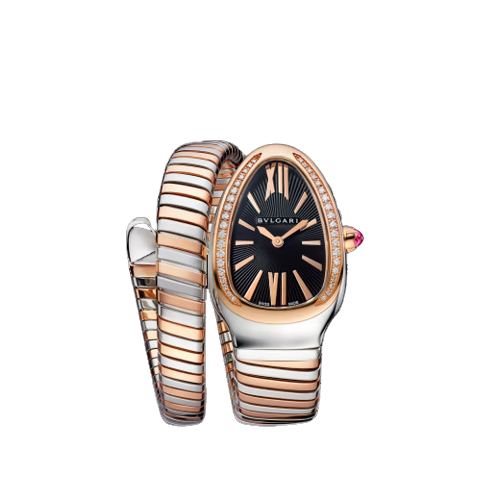 Bvlgari Serpenti Tubogas -  35 MM - Steel and Rose Gold - Black Dial - 102098