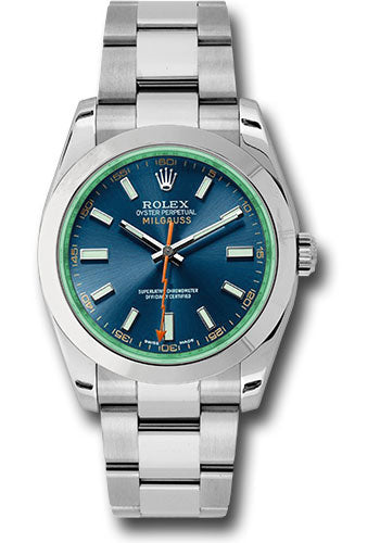 Rolex Stainless Steel Milgauss Watch - 40 MM - Oyster Bracelet - Blue Dial - 116400GV blo