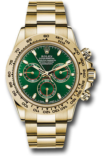 Rolex John Mayer Yellow Gold Daytona Watch - 40 MM - Oyster Bracelet - Green Dial - 116508 gri