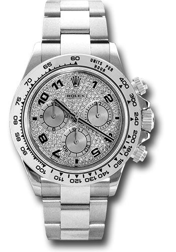 Rolex White Gold Daytona Watch - 40 MM - Oyster Bracelet - Pave Diamond Dial - 116509 pave