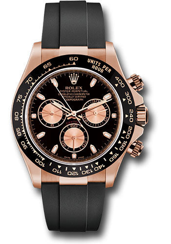 Rolex Everose Gold Daytona Watch - 40 MM - Oysterflex Strap - Black Dial - 116515LN bkpof