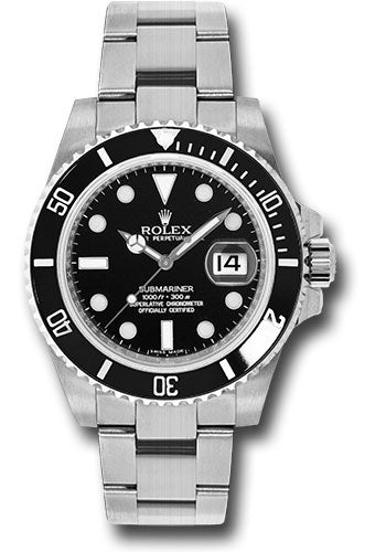 Rolex Steel Submariner Date Watch 40MM - Oyster Bracelet - Black Dial - 116610LN