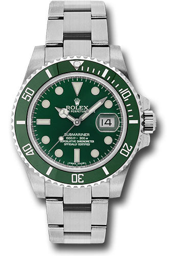 Rolex Hulk Steel Submariner Watch 40MM - Oyster Bracelet - Green Dial - 116610LV