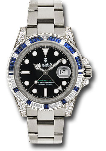 Rolex White Gold GMT-Master II Watch - 40 MM - Oyster Bracelet - Black Dial - 116759SA