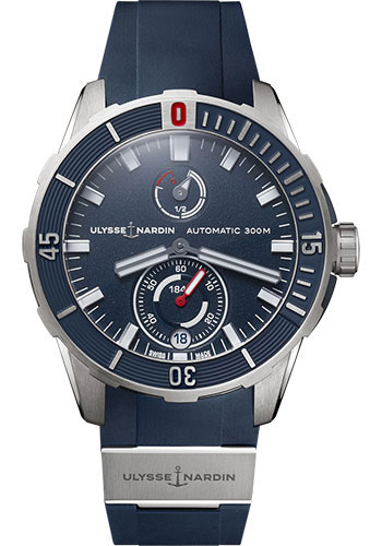 Ulysse Nardin Diver Chronometer Titanium Case 44 MM - Blue Rubber Strap - Blue Dial - 1183-170-3/93