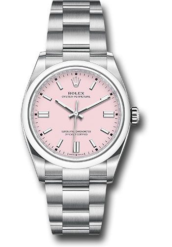 Rolex Stainless Steel Oyster Perpetual no date Watch - 36 MM - Oyster Bracelet - Pink Dial - 126000 cpio