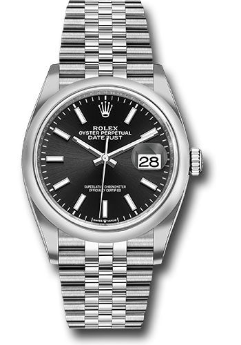 Rolex Stainless Steel Datejust - 36 MM - Jubilee Bracelet - Domed Bezel - Black Dial - 126200 bkij