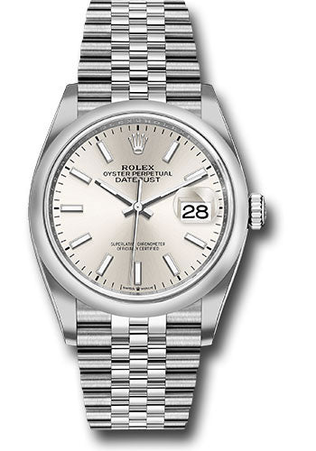 Rolex Stainless Steel Datejust - 36 MM - Jubilee Bracelet - Domed Bezel - Silver Dial - 126200 sij