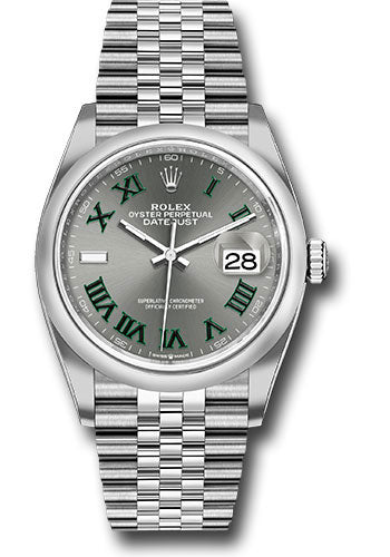 Rolex Stainless Steel Datejust - 36 MM - Jubilee Bracelet - Domed Bezel - Wimbledon Dial - 126200 slgrj