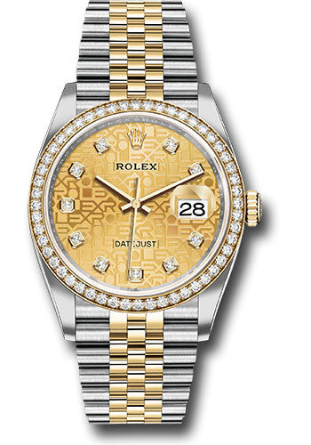 Rolex Stainless Steel And Yellow Gold Datejust - 36 MM - Jubilee Bracelet - Diamond Bezel - Champagne Jubilee Diamond Dial -  126283rbr chjdj