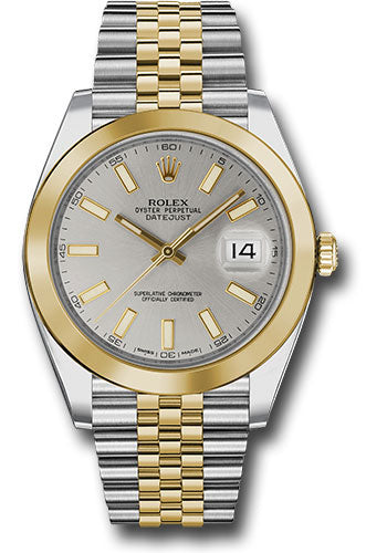 Rolex Stainless Steel and Yellow Gold Datejust 41 Date Watch - 41 MM - Jubilee Bracelet - Smooth Bezel- Silver Dial - 126303 sij