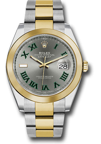 Rolex Stainless Steel and Yellow Gold Datejust 41 Date Watch - 41 MM - Oyster Bracelet - Smooth Bezel - Wimbledon Dial - 126303 slgro